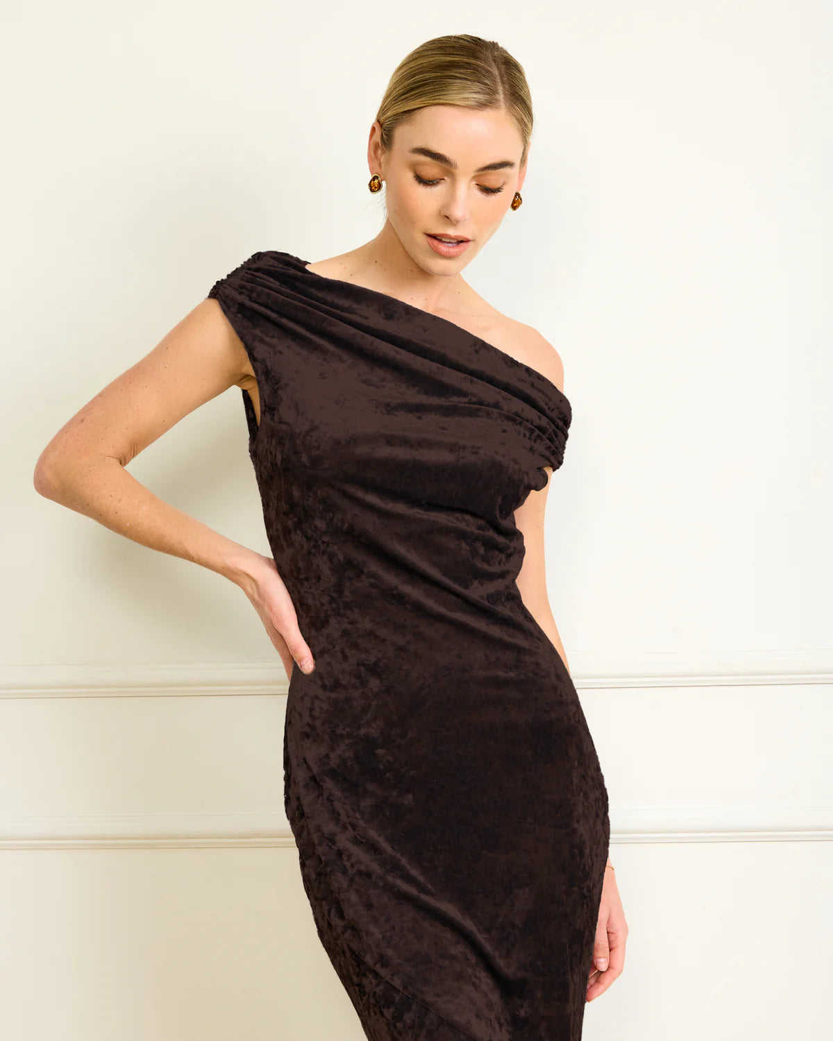 Brylie Brown Velvet  Maxi Dress