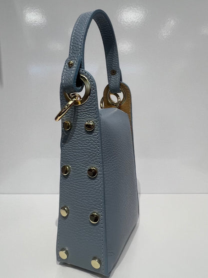 Leather Butterfly Clutch - Light Blue