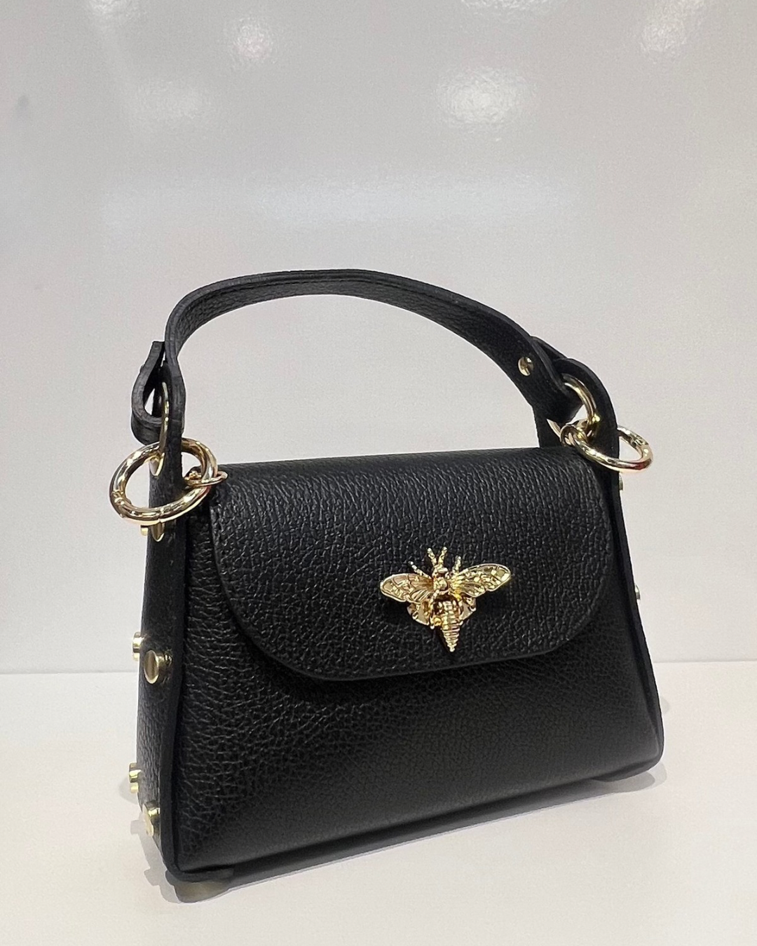 Leather Butterfly Mini Bag - Black