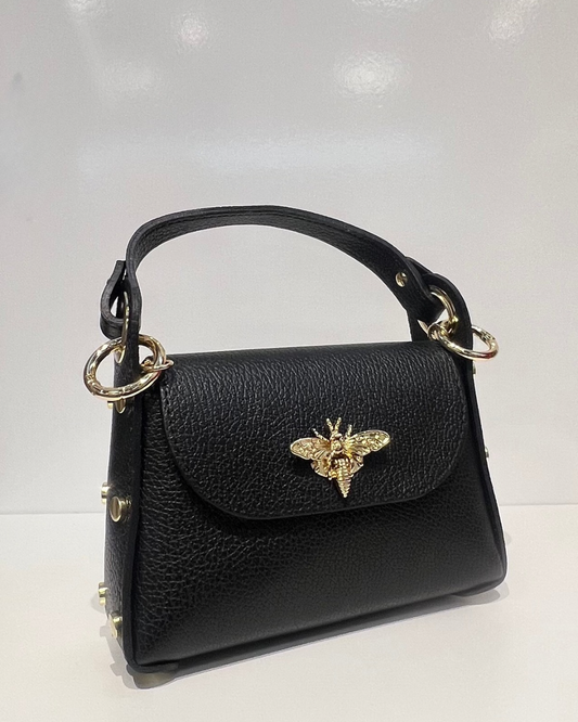 Leather Butterfly Mini Bag - Black