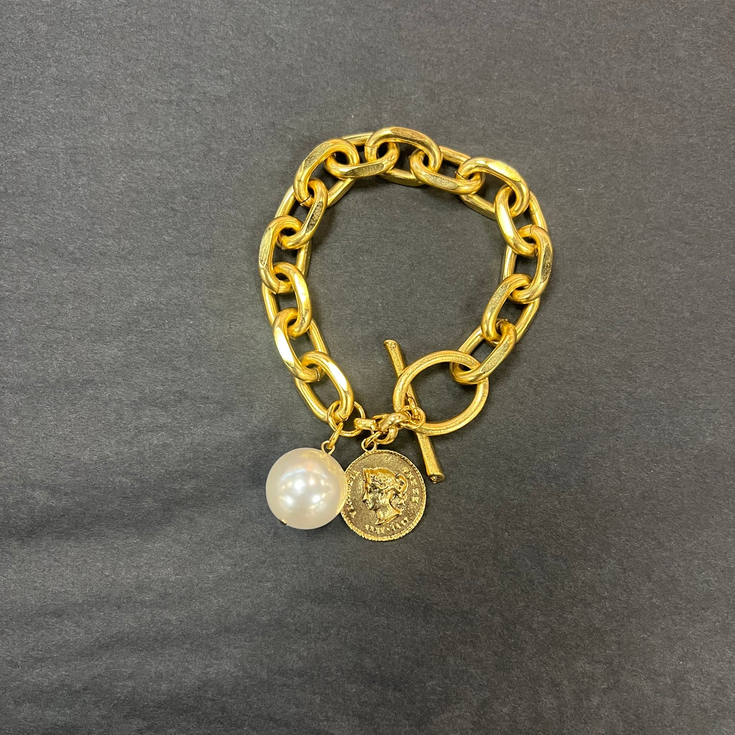 Yochi Pearl Drop Gold Bracelet
