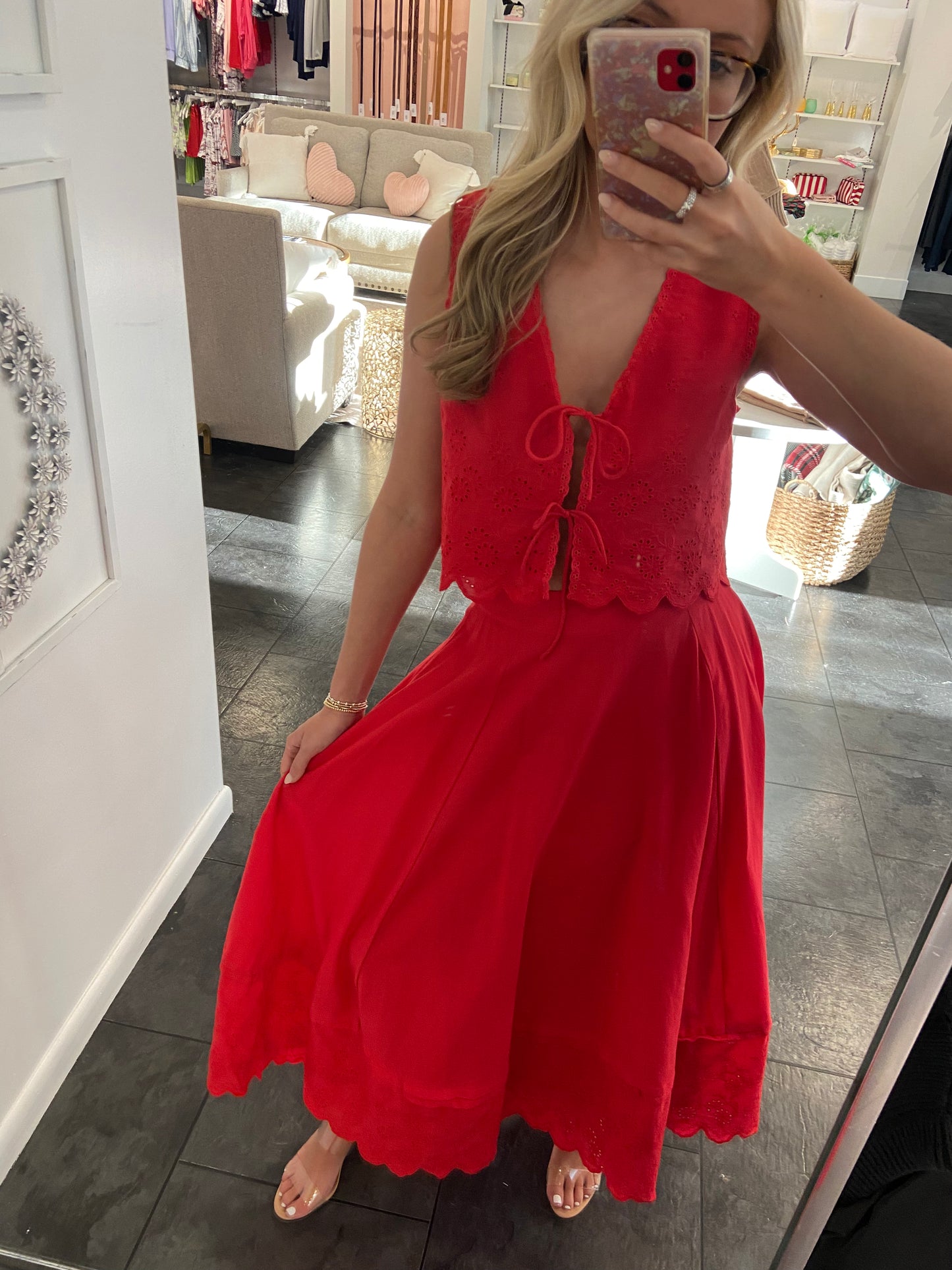 Walk the Park Sleeveless Top and Skirt Set