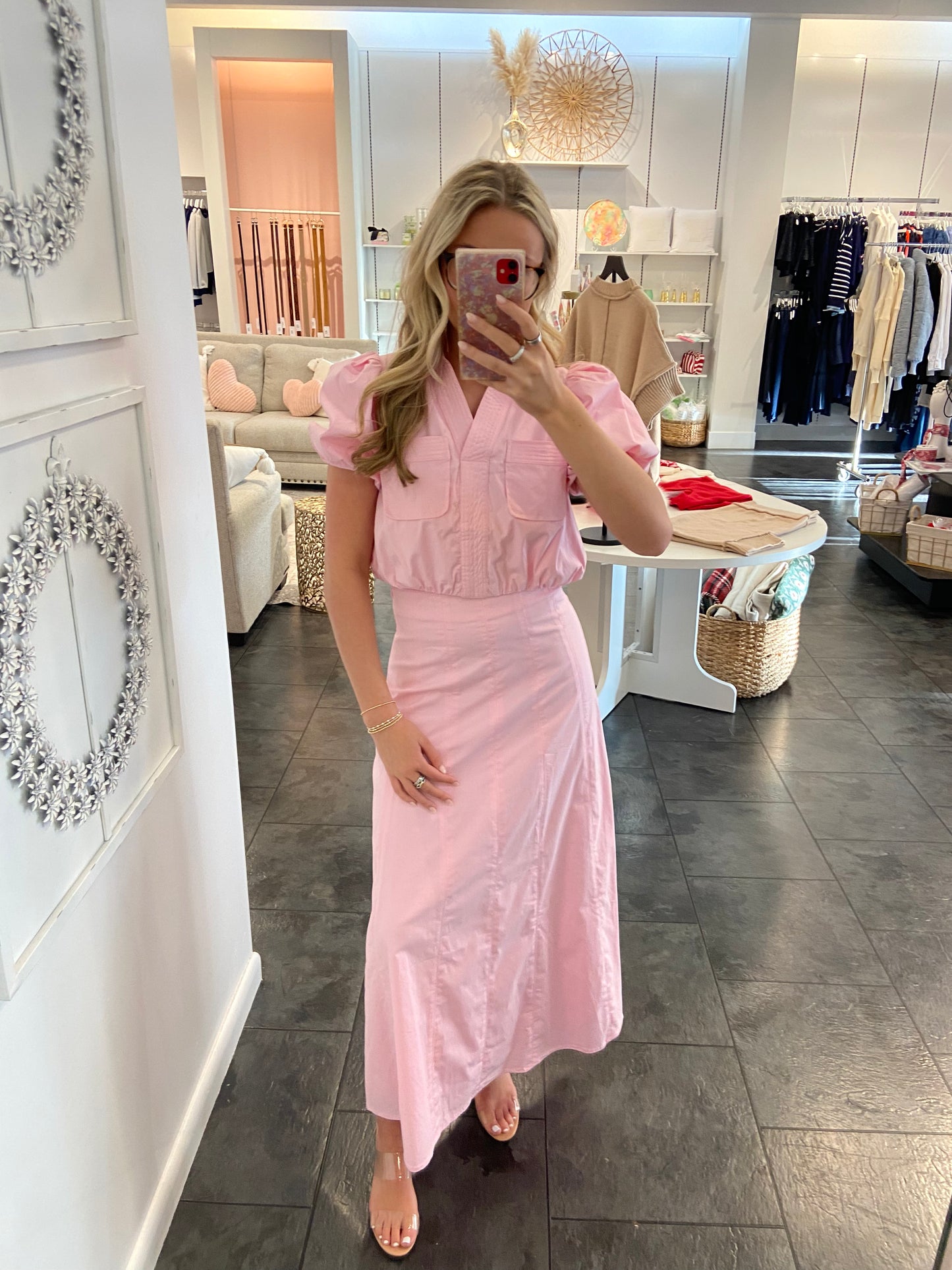 Poppy Pink Top and Skirt Set