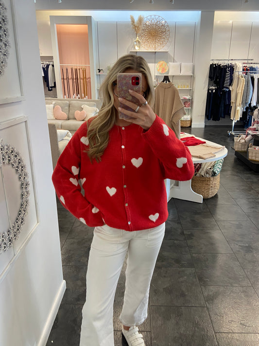 Lover Red/White Heart Sweater