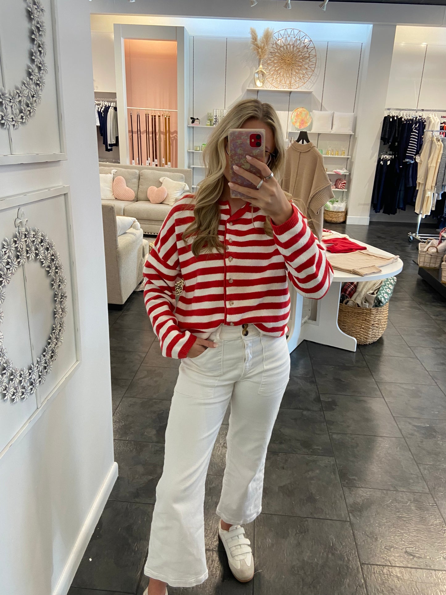 Percy Red/White Striped Sweater