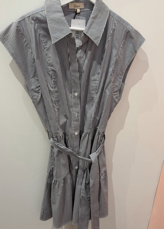 Martin Blue/White Button Up Dress