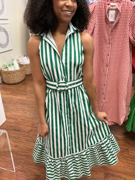 PROSPERINA Kelly Green Lourdes Mid Dress