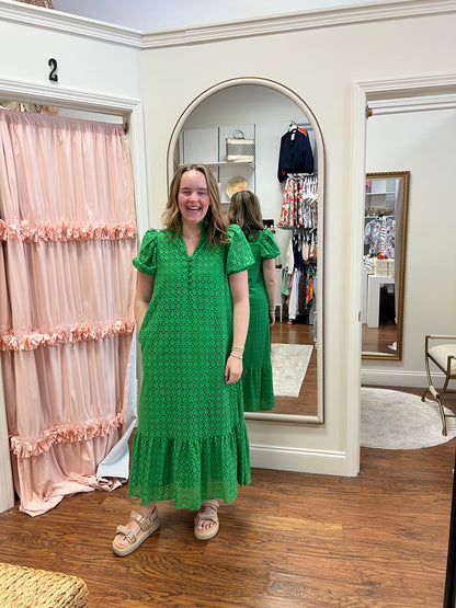 Morgan Eyelet Puff Sleeve Dress