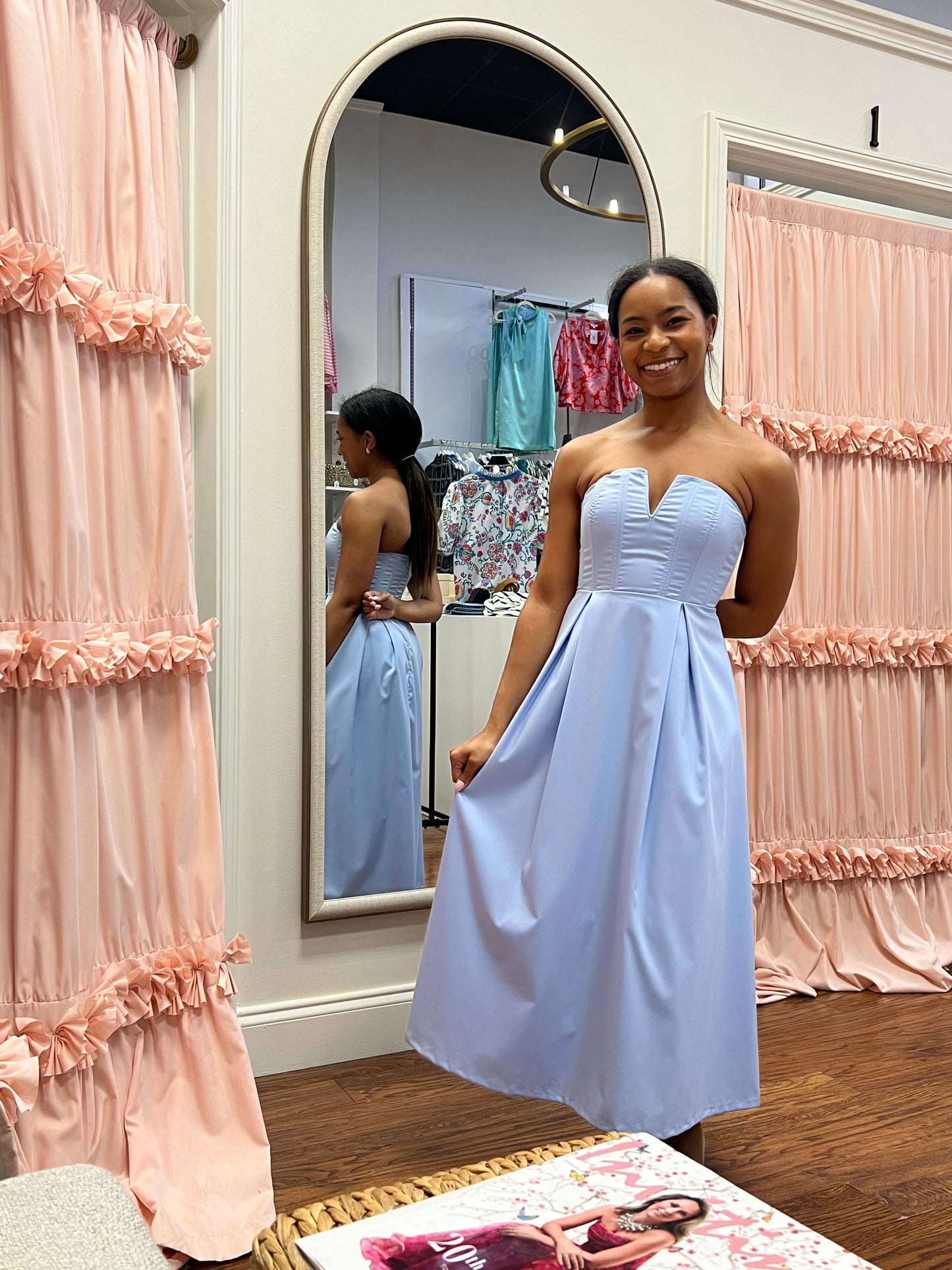 Zae Light Blue Modal Blend Midi Dress