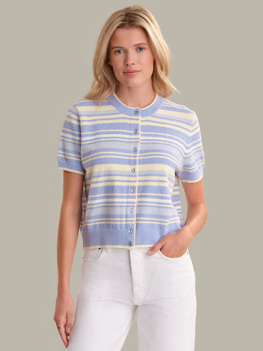 Bay Stripe Short Sleeve Cardigan