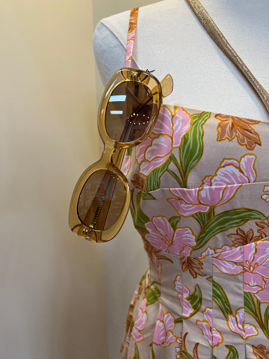 OTRA Viv Gold/Khaki Mirror Sunglasses
