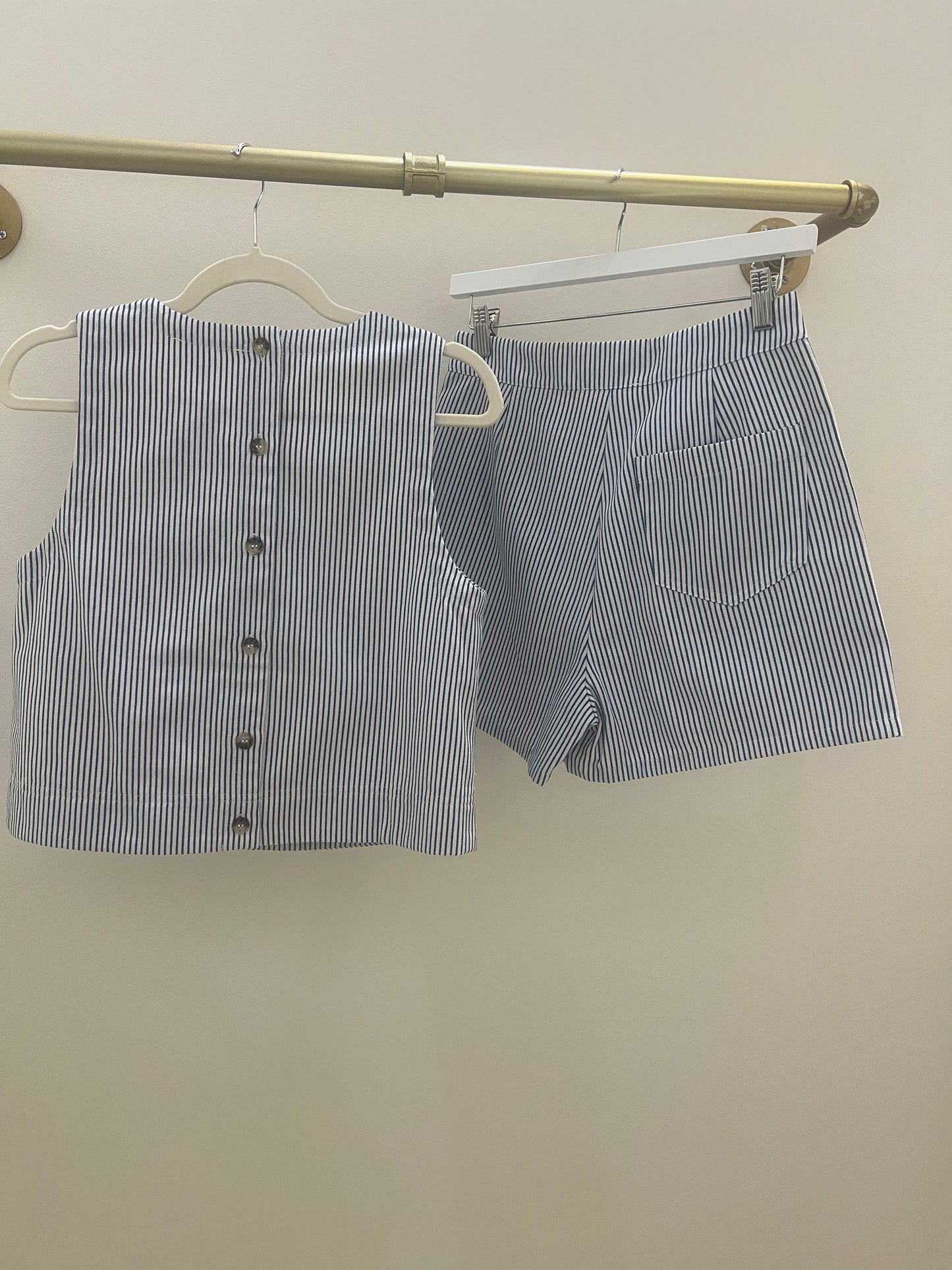Take Me Out Blue Stripe Skort Set