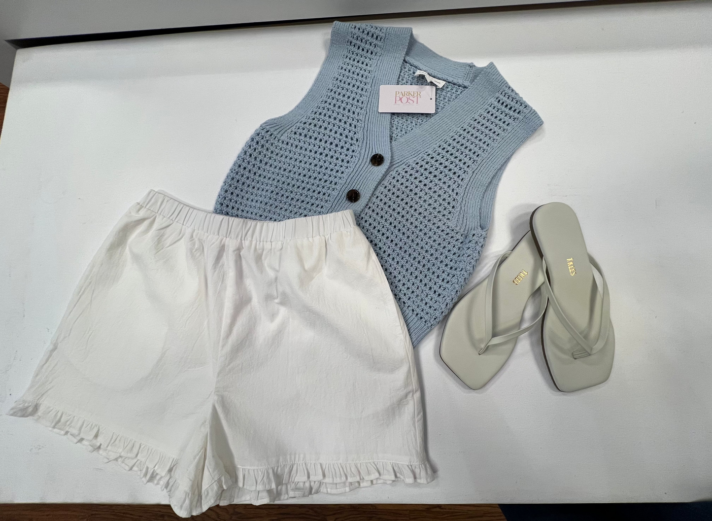 Liza White Ruffle Shorts