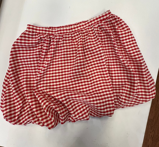 Red and White Bubble Mini Skirt