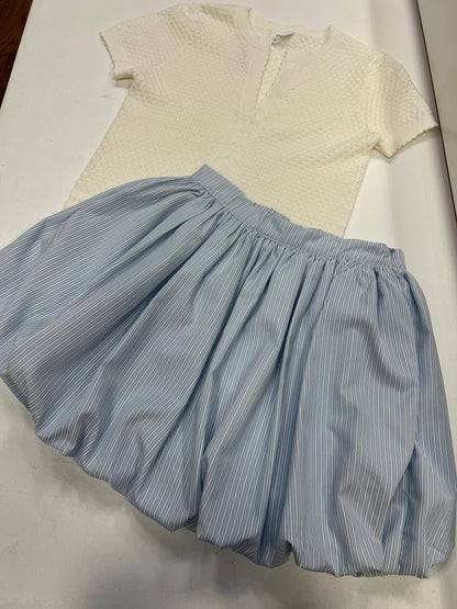 Light Blue Bubble Pinstripe Mini Skirt