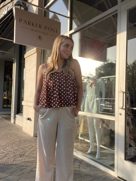 ESQUALO Daisy Linen Mix Pant - Natural