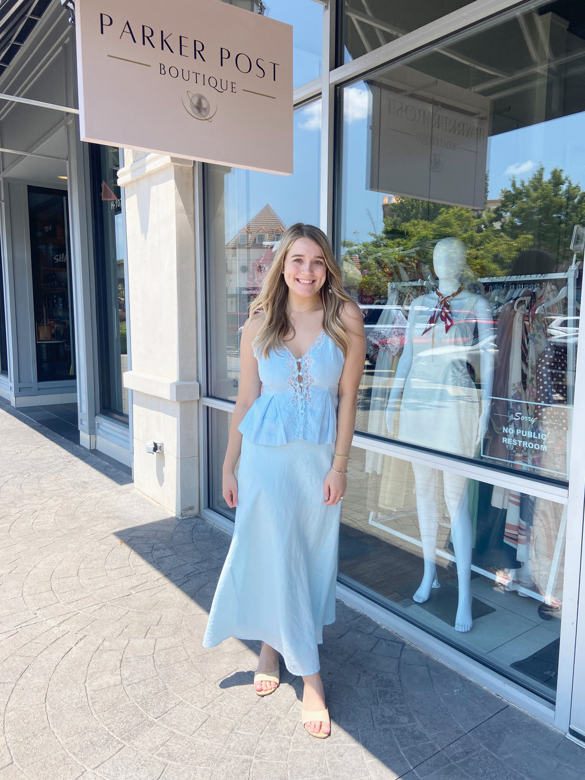 Maggie Light Blue Tank and Skirt Set