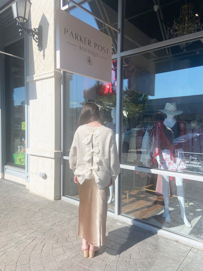 Blair Cream Back Bow Sweater