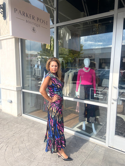 ALDEN ADAIR Prism Zebra Estelle Dress