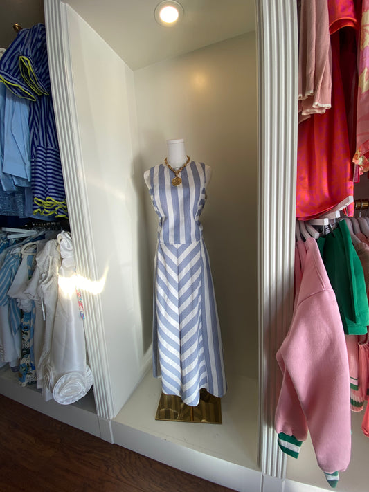 Jackie Blue Stripe Skirt Set