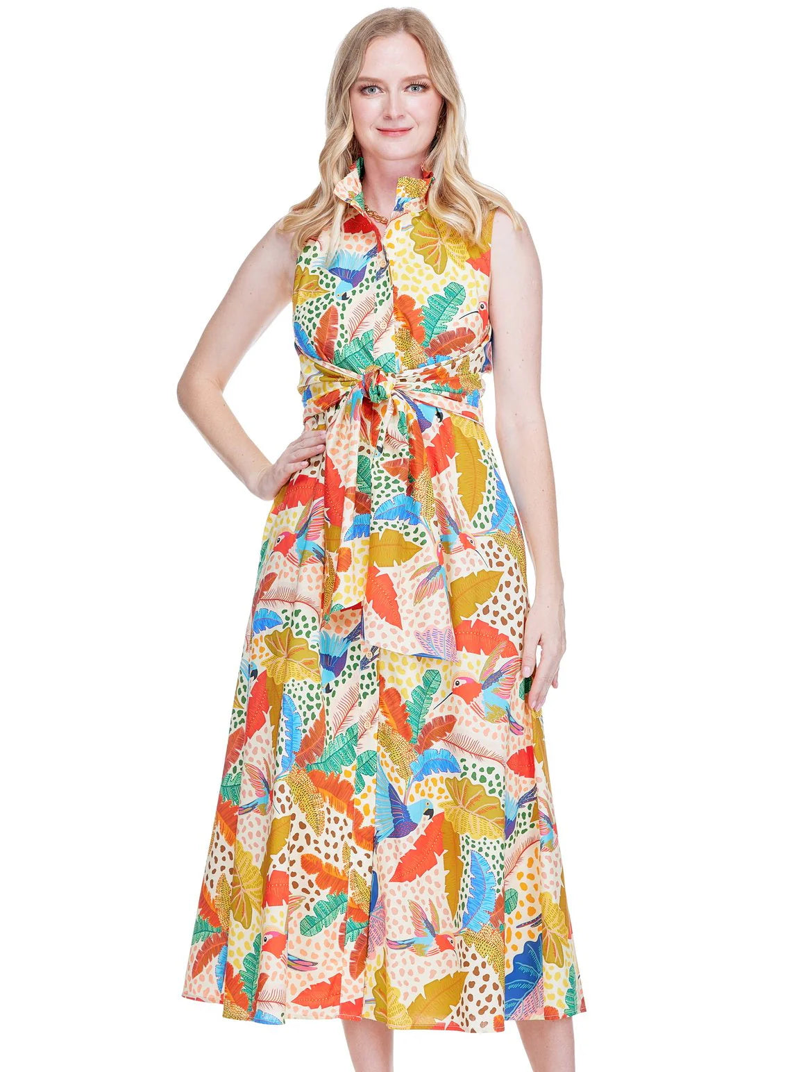 JADE Jungle Flight Wrap Midi Dress
