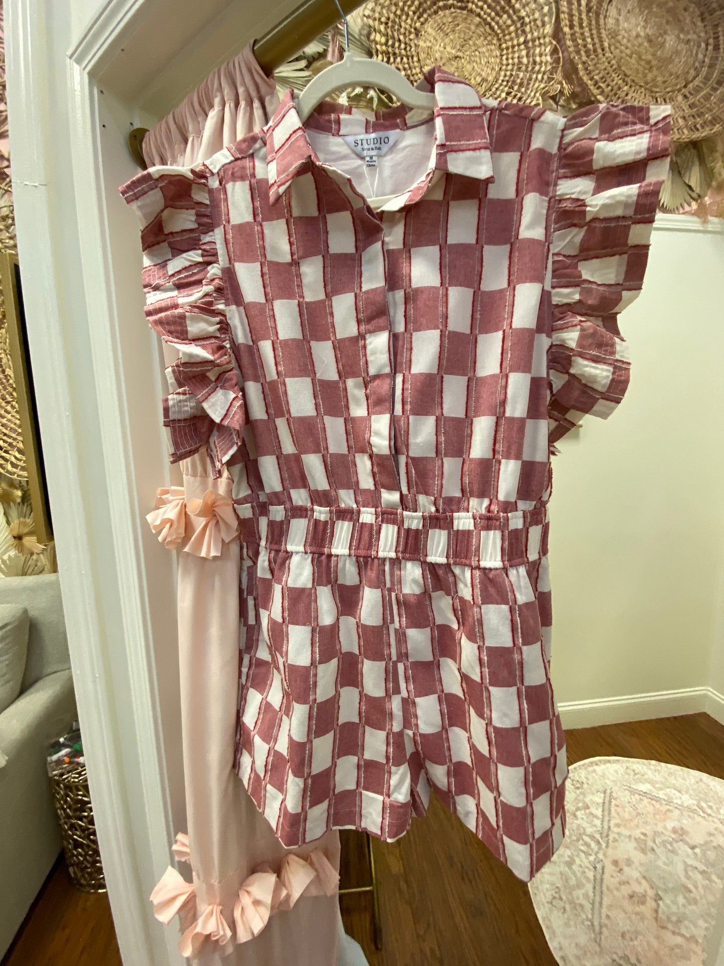 Mills Red and White Checkered Skort