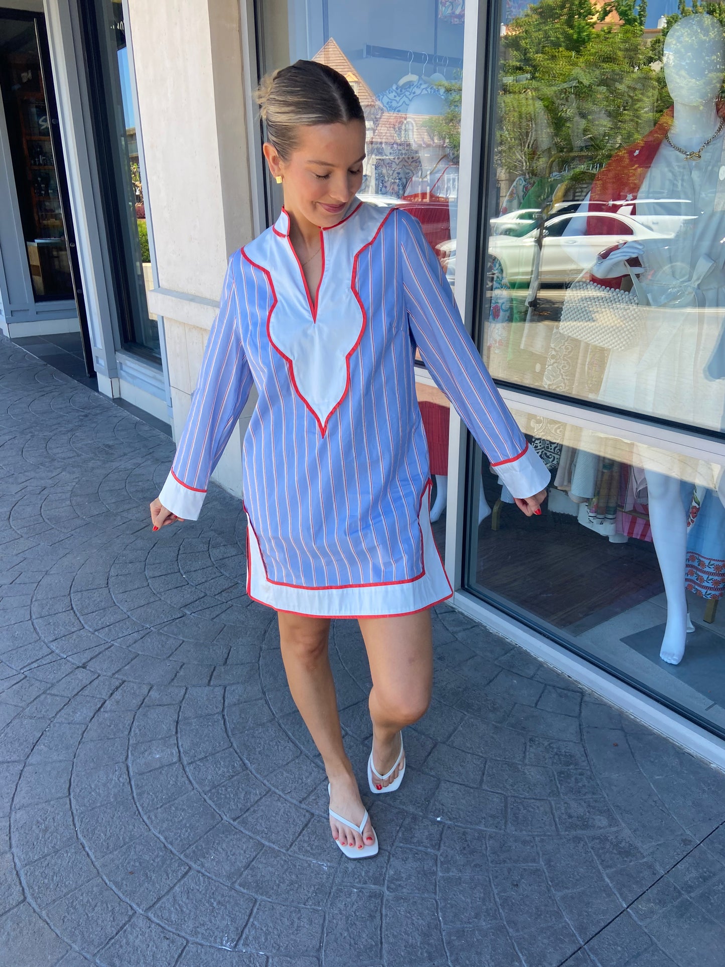 Jett Striped V-Neck Dress