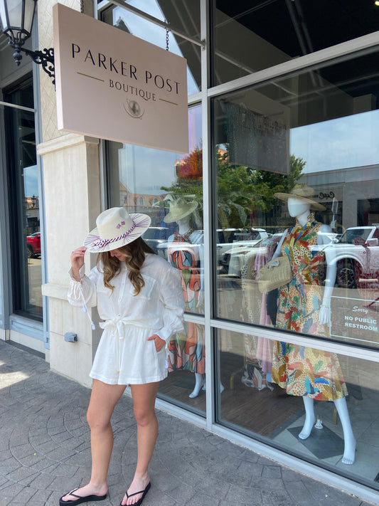 Rossy White Linen Long Sleeve and Short Set