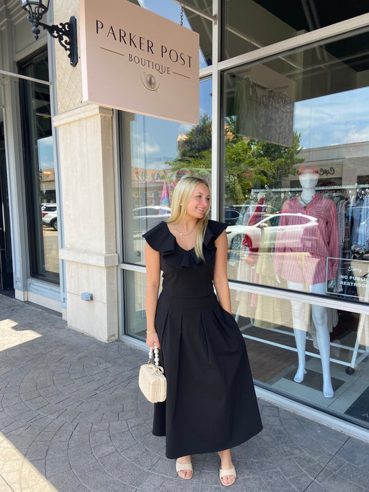 Lily Black Maxi Skirt Set
