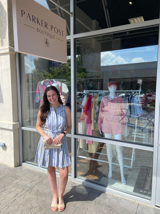Cartolina Stripe Pale Blue Hadley Romper