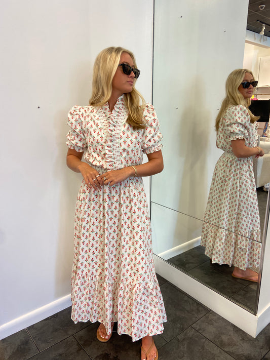KARLIE Floral Ruffle Mock Maxi Dress