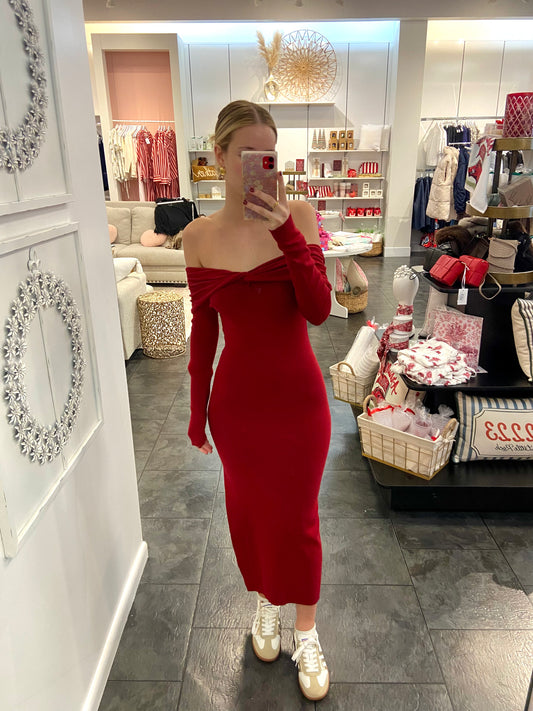 Ember Off Shoulder Sweater Dress