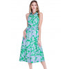 JADE Green Petal Fitted Halter Shirtdress