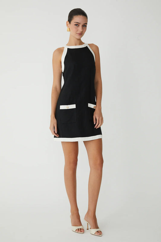 JS71 Tenney Black & White Mini Dress
