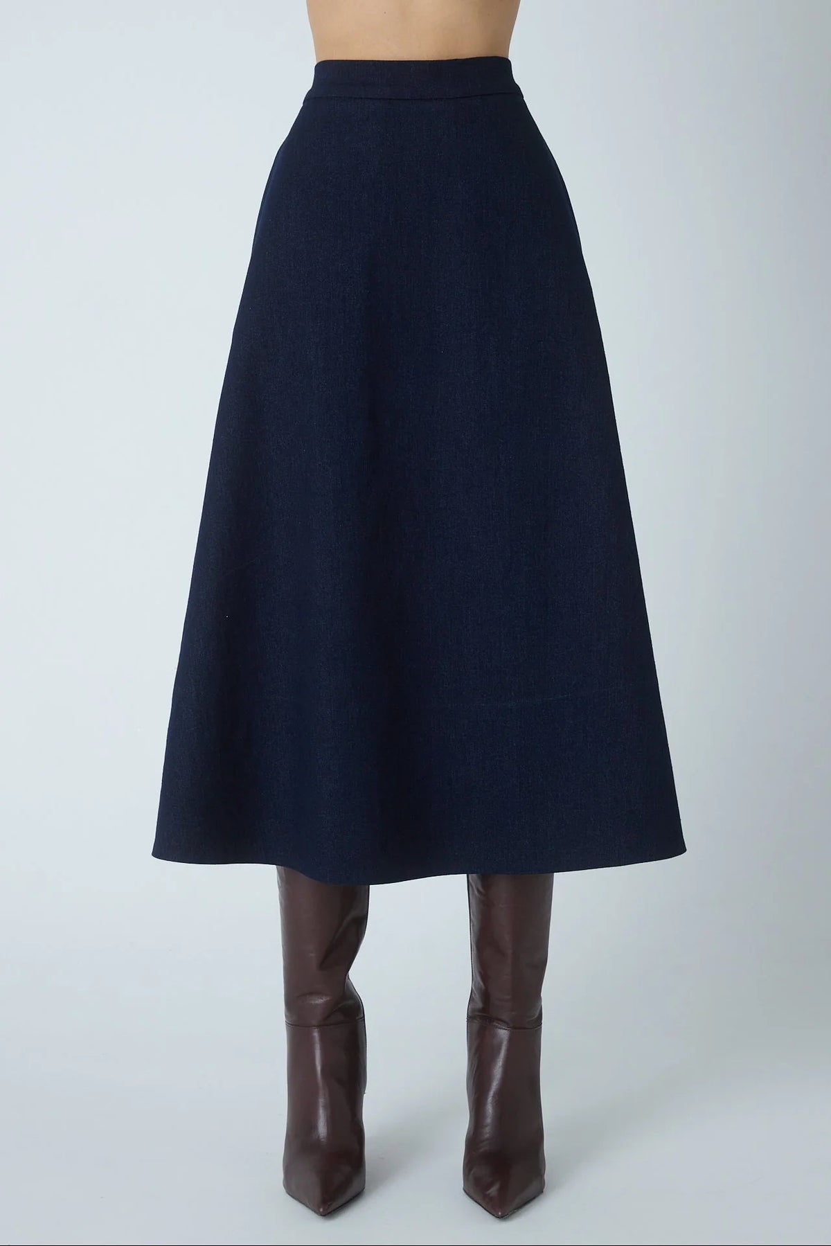 JS71 Navy Fallon Maxi Skirt