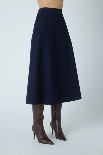 JS71 Navy Fallon Maxi Skirt