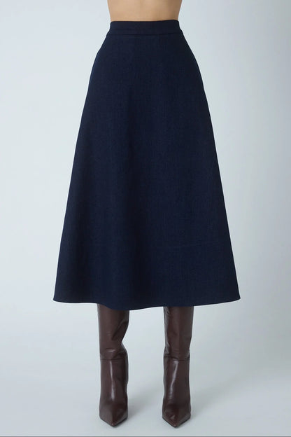 JS71 Navy Fallon Maxi Skirt