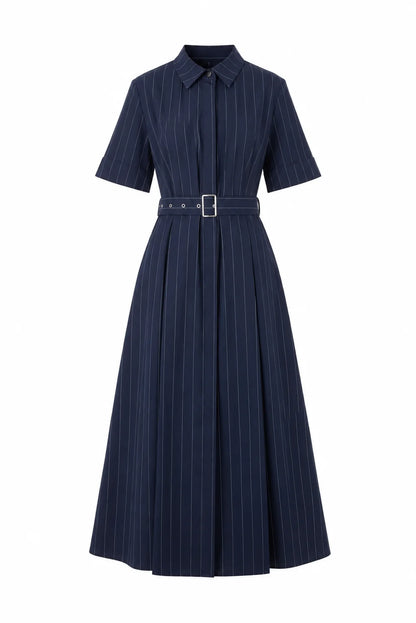JS71 Navy Pinstripe Lindsay Maxi Dress