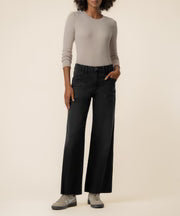 KUT Meg High Rise Wide Leg Long Inseam in Politely Wash