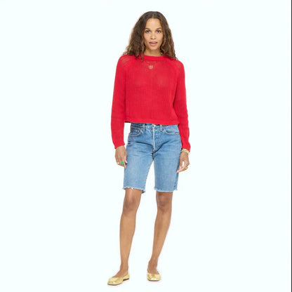 KERRI ROSENTHAL Red Malibu Sweater