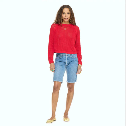 KERRI ROSENTHAL Red Malibu Sweater