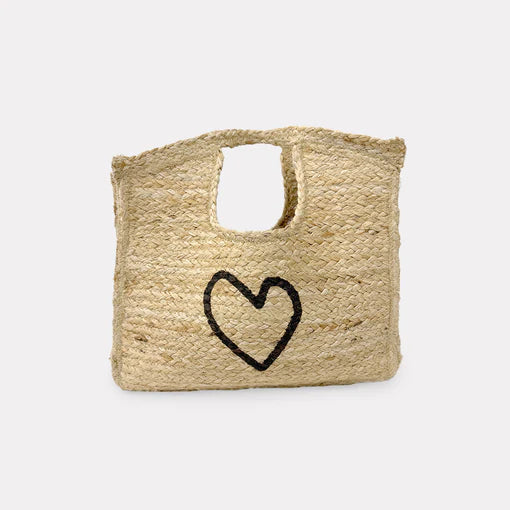 KERRI ROSENTHAL Imperfect Heart Jute Tote