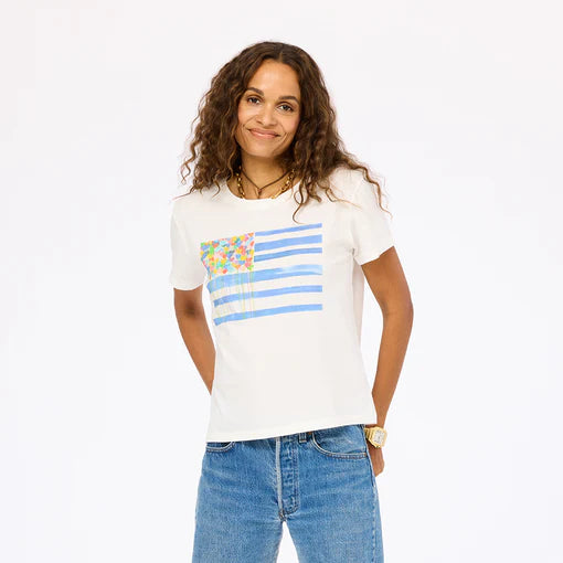 KERRI ROSENTHAL White U.S. of Love Tee