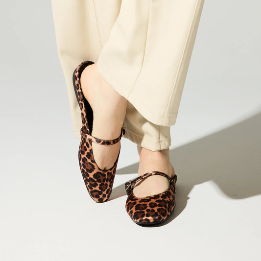 Lily Mule in Leopard Satin