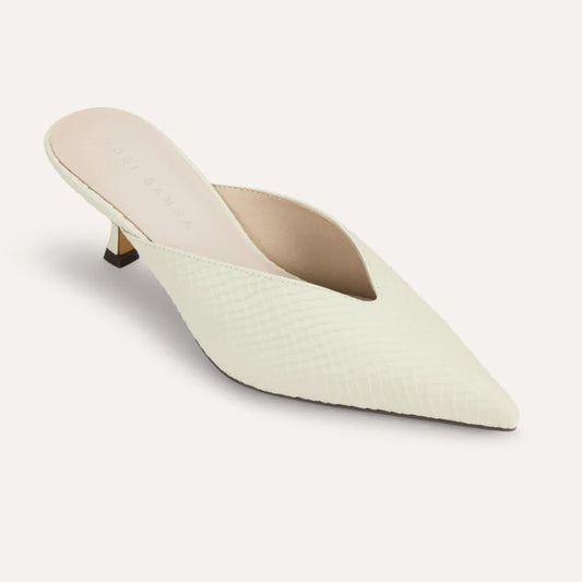 Yosi Remi Cream Leather Croc Heal