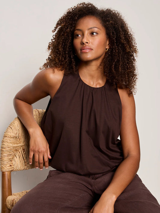 SANCTUARY Brown Retreat Bubble Tank