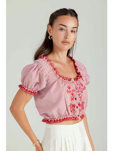 SUNDAYS Red Regatta Plaid Cecilia Shirt