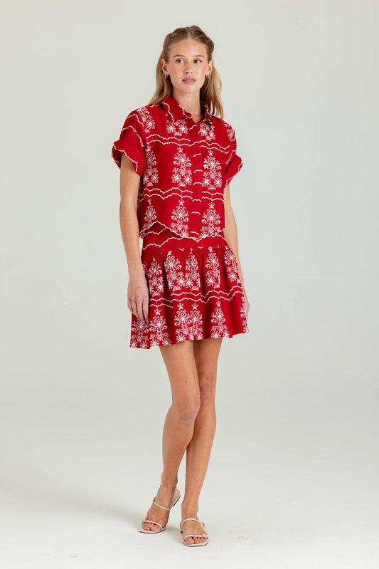 SUNDAYS Red Sky Skirt