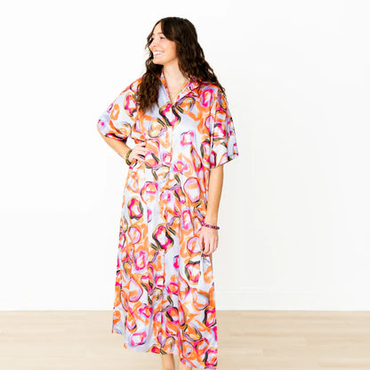Lavender Fields Button Drown Dress