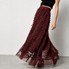 APRICOT Multi Tiered Maxi Skirt
